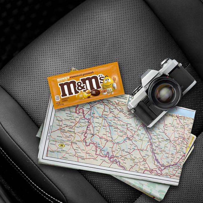 M&ampM'S Honey Roasted Peanut Milk Chocolate Candy Full Size Salty and Sweet Nutty On the Go Snack 1.74 oz Pack