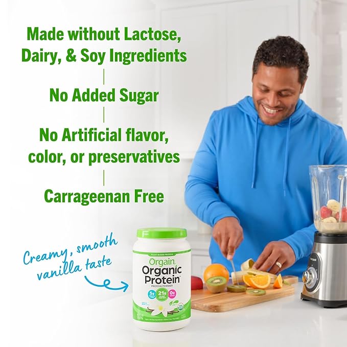 Orgain Organic Protein + Superfoods Powder (Vanilla Bean) and Orgain Organic Greens Powder + 50 Superfoods (Berry)