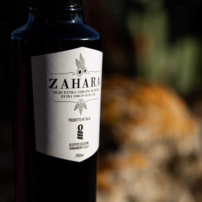 Zahara Extra Virgin Olive Oil From Italy | Sicilian Pure EVOO | Premium Early Harvest Cold Pressed | Multiple Award Winner From Oleificio Guccione | 8.4 fl oz (250ml) Bottle With Beautiful Gift Box