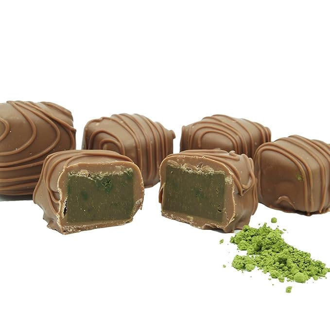 Philadelphia Candies Japanese Matcha Green Tea Meltaway Truffles Milk Chocolate 1 pound Gift Box