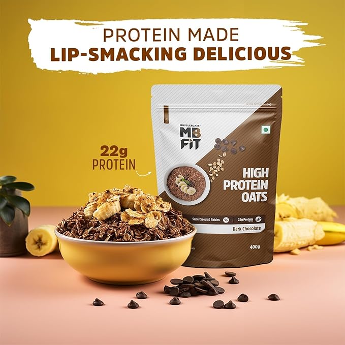 Generic High Protein Oats 400 gm Dark Chocolate | 22 g Protein Rolled Oats Breakfast Cereals for Weight Management