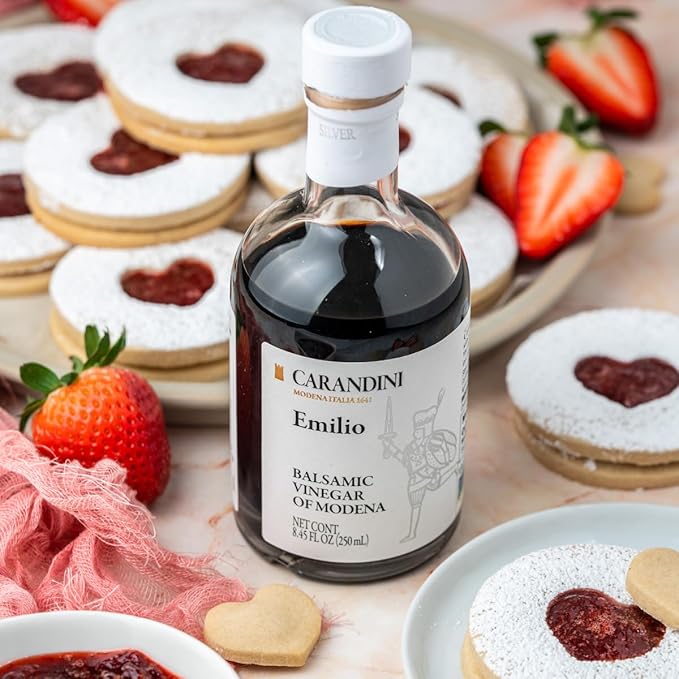 Carandini Emilio Silver Balsamic Vinegar of Modena PGI &amp Bianca Sweet White Vinegar Combo Set Premium Italian Vinegars Perfect for Mother's Day Gift | Made in Italy - 8.45 fl oz (2 Bottles)