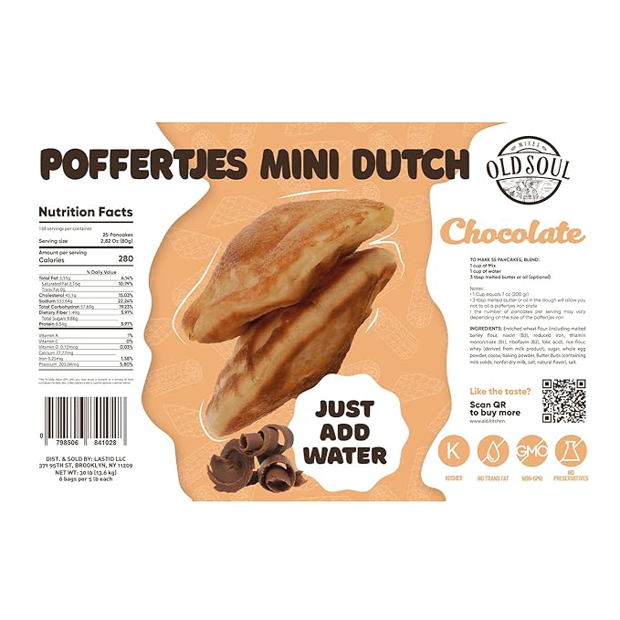 ALDKitchen Poffertjes Waffle Mix | Chocolate Flavour | Soy free | Nut free | Mini Dutch Pancake Batter (Chocolate 30 Pound (Pack of 1))
