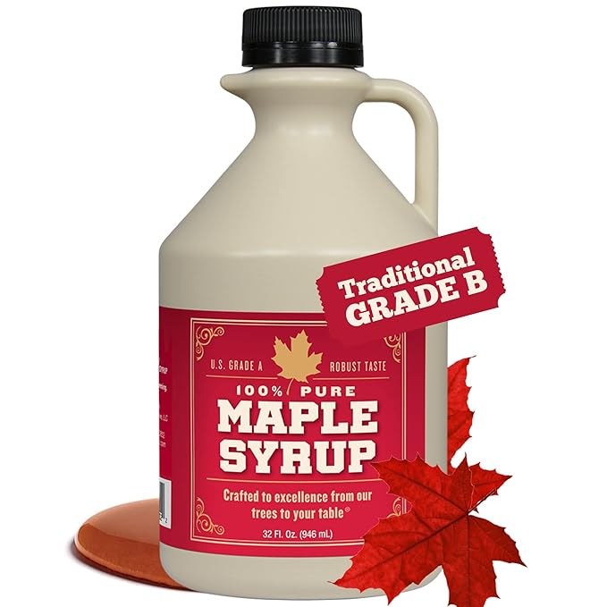 Grade B Maple Syrup 32 Oz Jug – 100% Pure Maple Syrup (Now Grade A Dark) Bold Robust Flavor – Artisan Maple Syrup Gift – USA-Made Breakfast Syrups &amp Toppings by Lincoln County Reserve