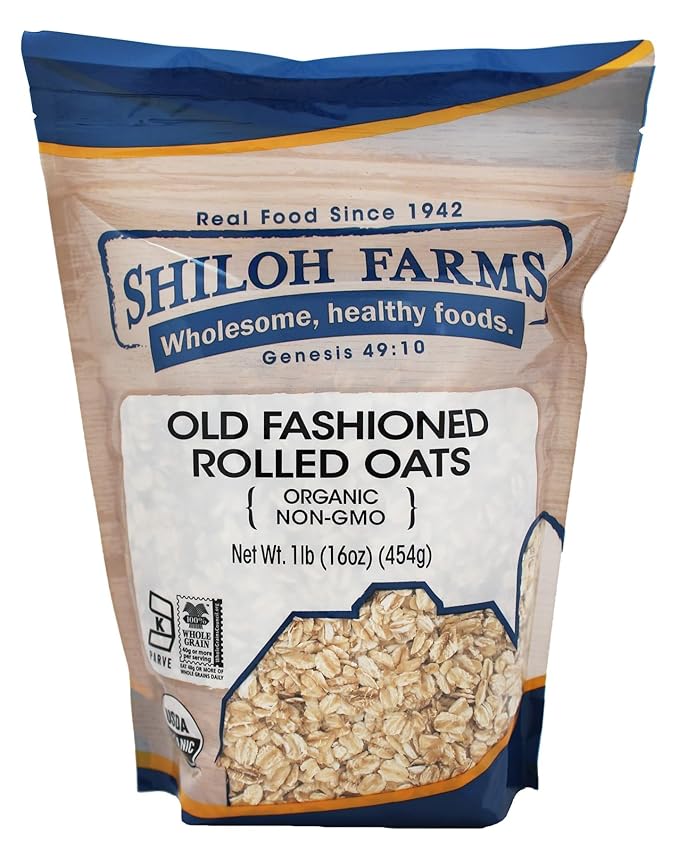 Shiloh Farms Organic Rolled Oats - 12 Count of 16 Oz | Premium Organic Oats Natural Flavor Bulk Pack for Chefs