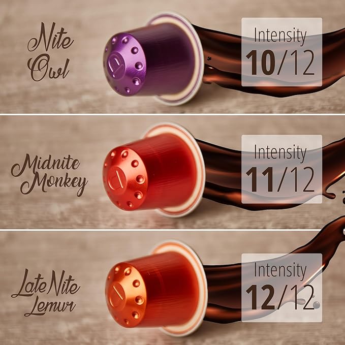 MidNite Monkey 120ct for Nespresso Original Machine Compatible Pods | Aluminum Coffee Capsules I Like Dharkan Espresso I Fully Nespresso Compatible