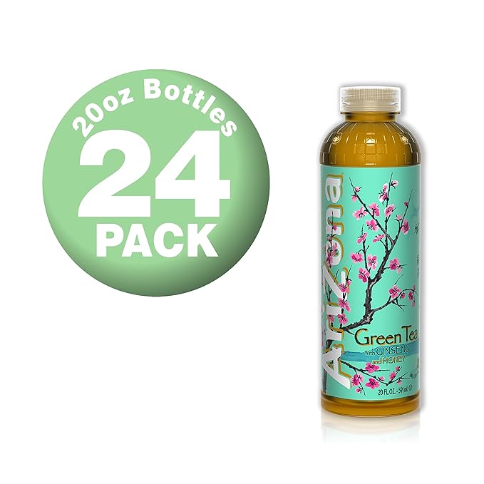 AriZona Green Tea with Ginseng and Honey 20 Fl Oz (Pack of 24)