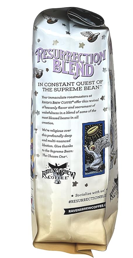 Raven's Brew Coffee Full Bodied Coffee Full City Roast Whole Bean - Resurrection Blend 2-pack of 12oz
