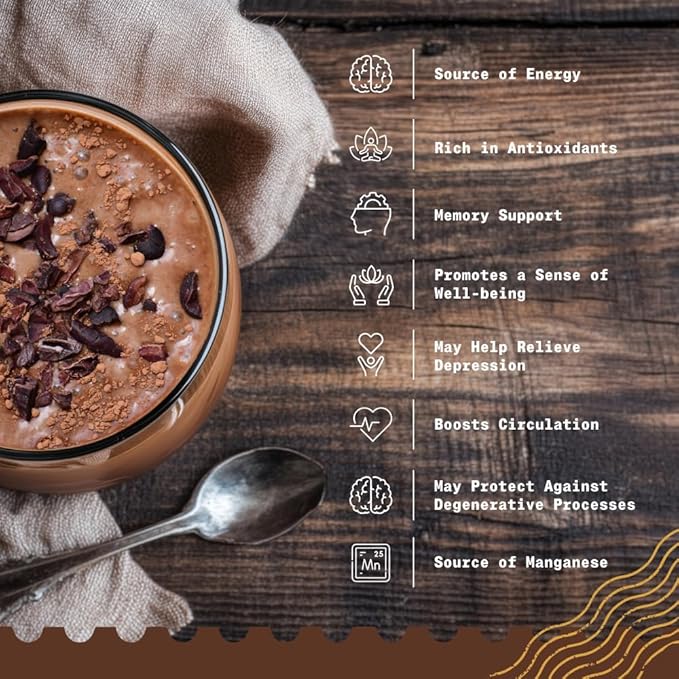 NaturaleBio Cacao Nibs Organic 2 lb. Unsweetened Non-Alkalized and Pure. Sugar-Free Dark Chocolate Chips Substitute. Non-GMO Gluten Free Tested for Heavy Metals. From Raw Cacao Beans
