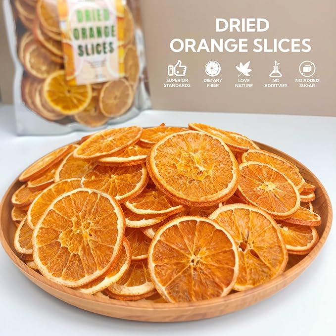 1.1LB(500g) Natural Dried Orange Slices BulkApprox 100-110 WheelsDehydrated Orange Slices NO AddtivesDried Oranges Sugar FreeDehydrated Fruit for CocktailsChristmas DayCraftsBakingFruit Tea