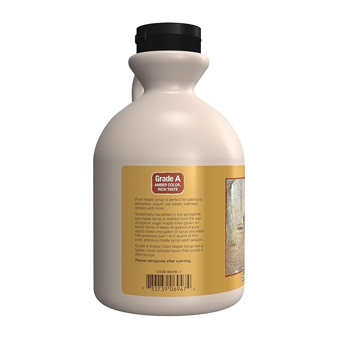 NOW Foods Certified Organic Maple Syrup Grade A Amber Color 100% Pure Light Delicate Flavor Certified Non-GMO 32-Ounce