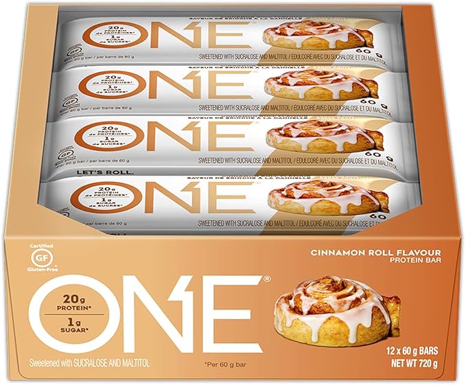 ONE Protein Bars Cinnamon Roll Gluten Free Protein Bars with 20g Protein and Only 1g Sugar &amp Protein Bars Smores Gluten Free Protein Bars with 20g Protein and only 1g Sugar