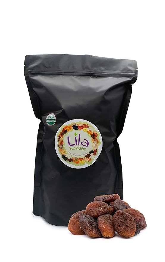 LILA BAZAAR - ORGANIC Sun-Dried Turkish Apricots 2LB Natural Taste and Fresh Nutritious and Healthy Snack In Resealable Bag No Sulfur Added No Sugar Added and No Artificial Flavors!!!