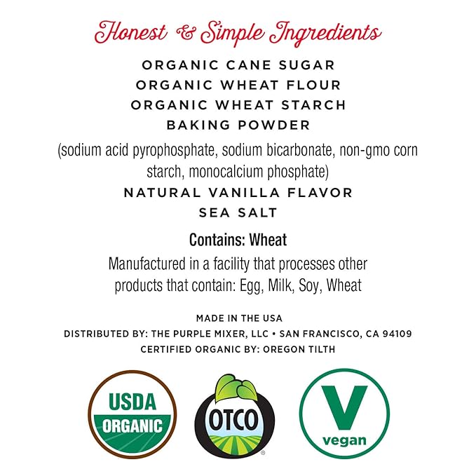 Miss Jones Baking Organic Yellow Cake and Cupcake Mix Non-GMO Vegan-Friendly Moist and Fluffy: Vanilla (Pack of 2)