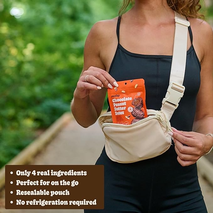 Realsy Pitted &amp Stuffed Medjool Dates Organic Dates with No Sugar Added Gluten-Free Vegan Good Source of Fiber Low Glycemic Index All Natural Healthy Snack (Chocolate Peanut Butter 5 pack)