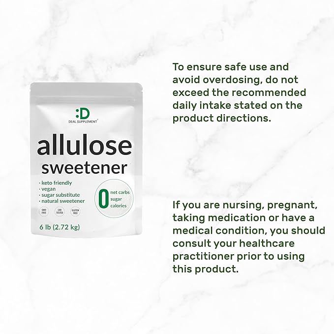 Allulose Sweetener 6 Pounds – Natural Sugar Substitutes No Aftertaste – Keto Friendly Vegan Zero Net Carb Zero Calorie – Great for Cooking &amp Baking