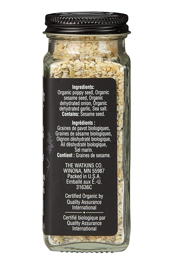 Watkins Gourmet Organic Spice Jar Everything Bagel Sesame Seasoning Blend 3.0 oz. Bottle 3-Pack