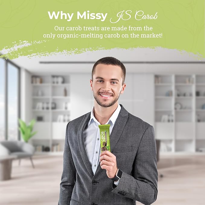 Missy J's Organic Carob Mint Truffley Treats 1.38 Oz 12 Pack Made w/Coconut Sugar Vegan Gluten and Caffeine Free Healthy Substitute for Chocolate Perfect for Snacks and Treats