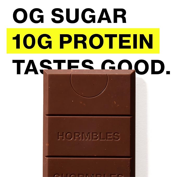 Hormbles Chormbles Protein Candy Bars Classic Milk 10g Protein 0g Sugar 150 Calories Milk Chocolate Candy With Crunchy Pieces Sugar Free Snacks or Dessert 1.13 Oz 12 Pack