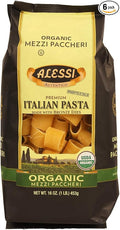 Alessi Organic Mezzi Paccheri Pasta Kosher 16 Ounces (Pack Of 6)