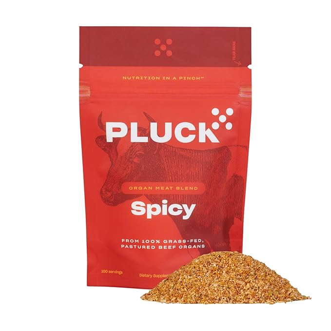 Pluck Southwest AKA Spicy Mild Organ Meat Blend Seasoning | From Grass-Fed &amp Grass-Finished Pastured Beef Organs with Redmond Real Sea Salt | As Seen on ABC’s Shark Tank | 100 Servings