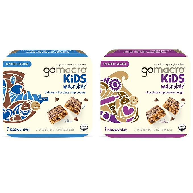 GoMacro MacroBar Organic Vegan Protein Bars - Dark Chocolate + Almonds &amp Coconut Almond Butter Chocolate Chips (2.3 Ounce Bars 12 Count) (Pack of 2)