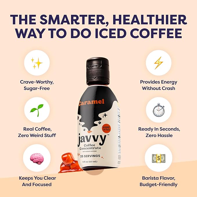 Coffee Concentrate - Cold Brew Coffee Perfect for Hot or Iced Instant Coffees Hot Drinks Cold Brew Concentrate 35 Servings - Caramel