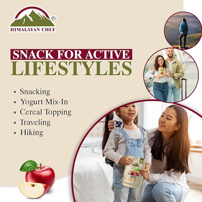 Himalayan Chef Freeze-Dried Apple 15g/Each (Pack of 20) | Organic Dried Fruit Snacks Healthy Snack for Kids &amp Adults | Baby Snacks Freeze-Dried Fruit