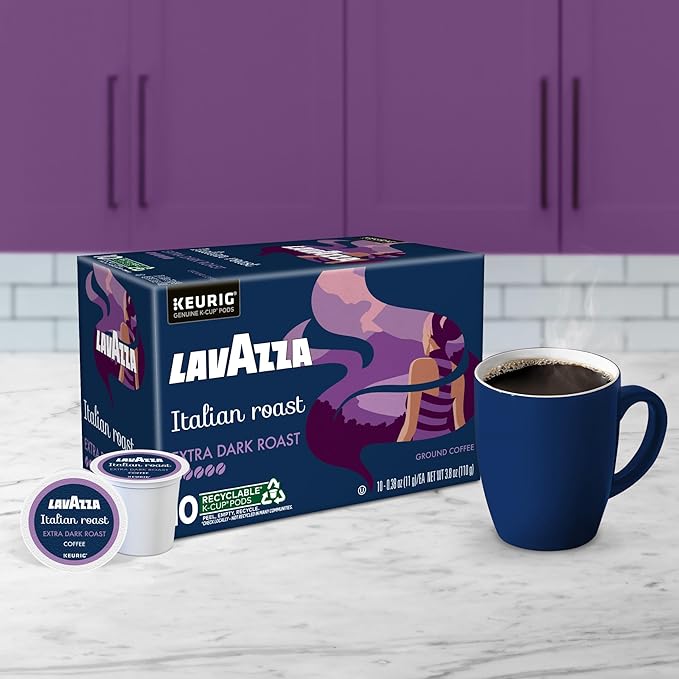 Lavazza Italian Roast Keurig Single Serve K-Cup Pods 60ct (12 Packs of 10)