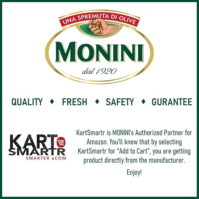 Monini Premium Extra Virgin Olive Oil | GranFruttato for Dressing and Garnishing | Cold Extracted Process Intense Flavor &amp Aroma | 33.8oz (1L)
