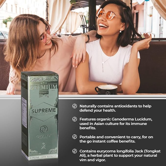 ORGANO Cafe Supreme 100% Ganoderma Lucidum with Ginseng (20 Sachets)