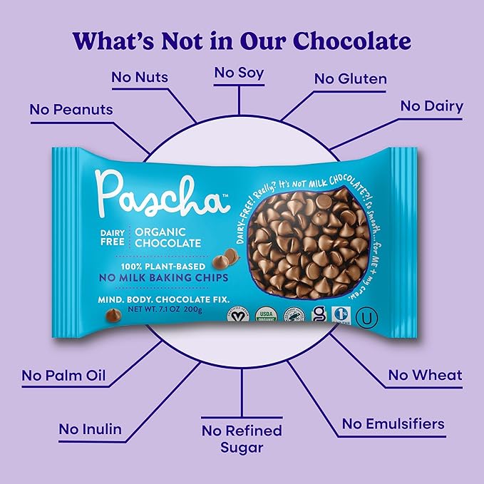 Pascha Organic Chip with Rice Vegan Milk Chocolate 56 Oz Pack of 8