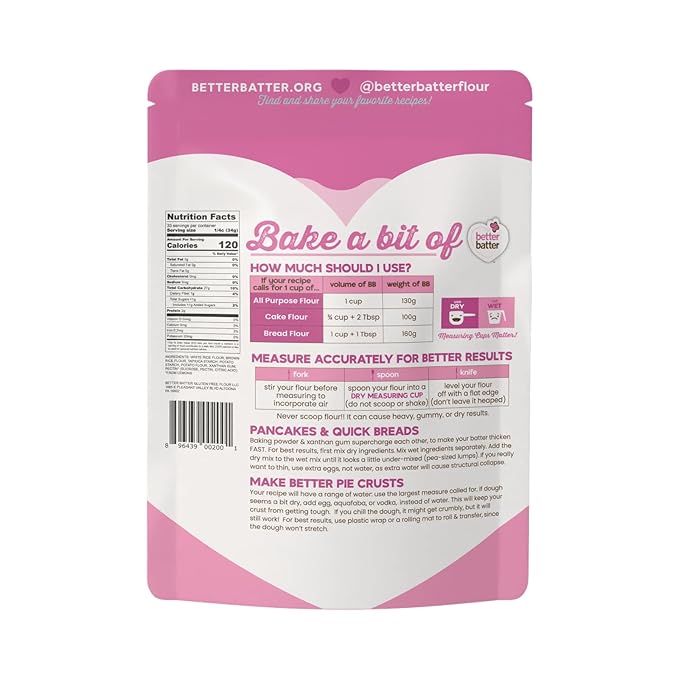 Better Batter Original Blend Multipurpose Gluten Free Flour 2.5lb – Certified GFCO Vegan Kosher Non-GMO – Top 9 Allergen Free Award Winning Cup-for-Cup Baking Alternative to Regular Wheat Flour