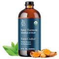 Bluestem Botanicals Organic Spicy Tumeric Simple Syrup 8 oz Cocktail and Mocktail Mixer for Drinks Non-Alcoholic