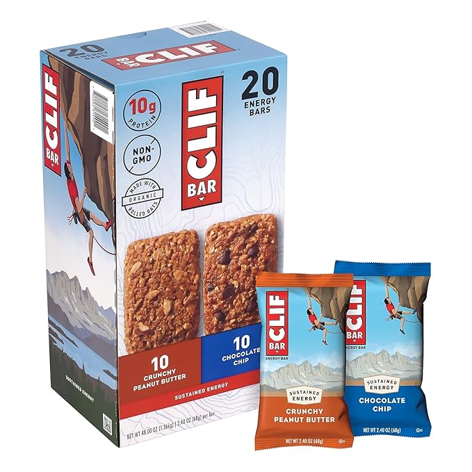 Clif Variety Bar 24 Count 8 White Chocolate Macadamia Nut 8 Chocolate Chip 8 Crunchy Peanut Butter