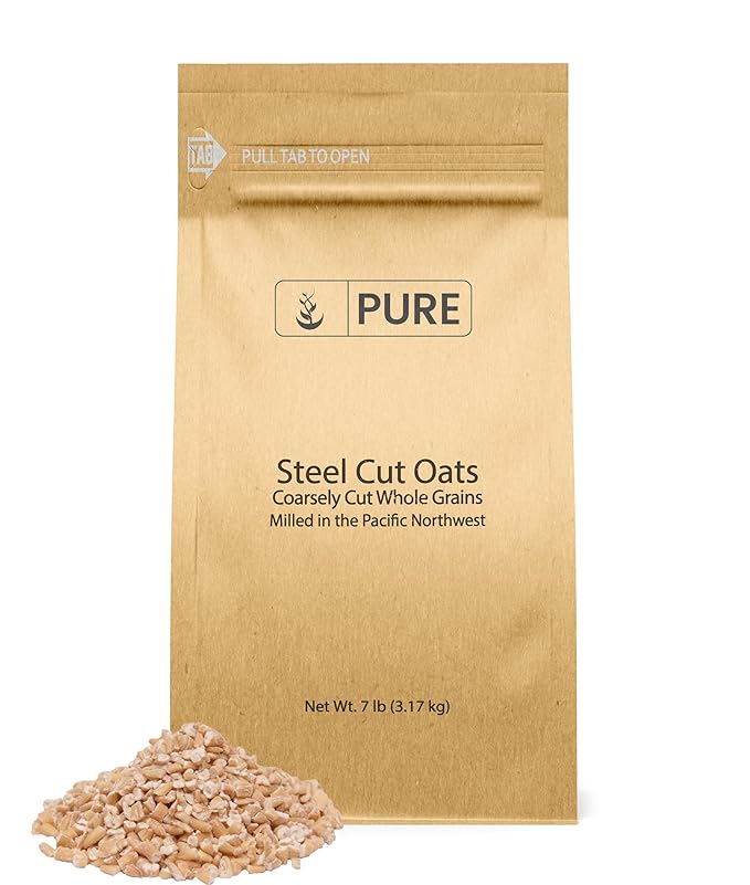 Pure Original Ingredients Steel Cut Oats (7 lb) Irish Oatmeal Eco-Friendly Packaging
