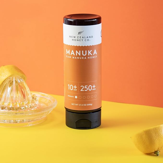 New Zealand Honey Co. Pure Manuka Honey Squeeze Bottle UMF 10+ / MGO 250+ | 17.6oz | 1.1 lb. (500g)