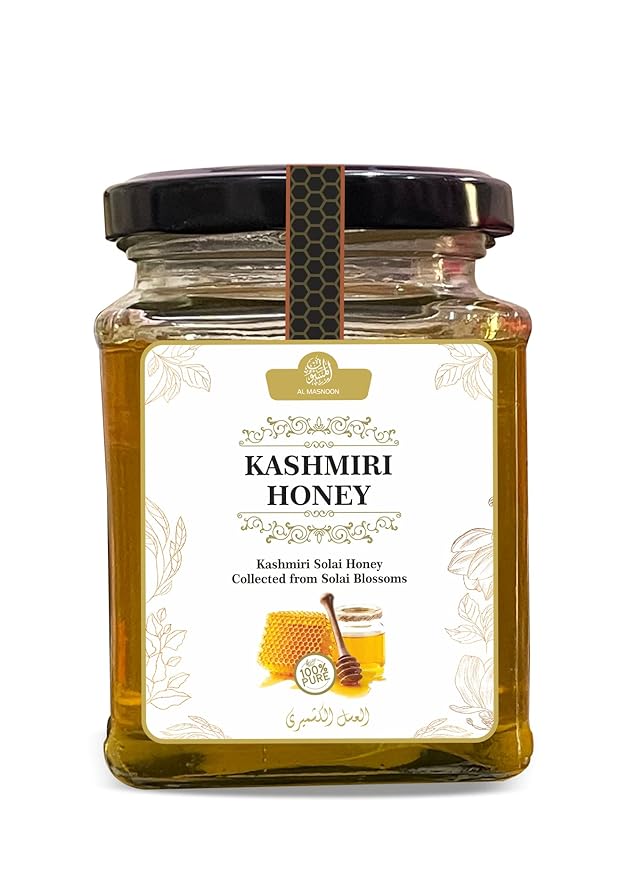 AL MASNOON Kashmiri Solai Honey Collected From Solai Blossoms || Raw Honey Unprocessed Unfiltered Unpasteurized Natural Honey (300 Gms)