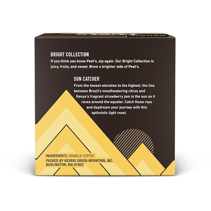 Peet's Coffee Light Roast Keurig K-Cup Pods 100% Arabica Coffee - Sun Catcher 60 Count (6 Boxes of 10 Pods)
