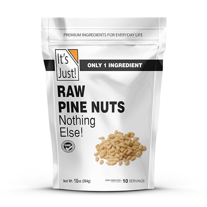 It's Just - Raw Pine Nuts (Pignolias) No PPO Ideal for Pesto Salads Roasting (10oz)