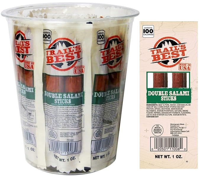 Trail’s Best 1oz Double Salami Twin Packs (15 count tub)