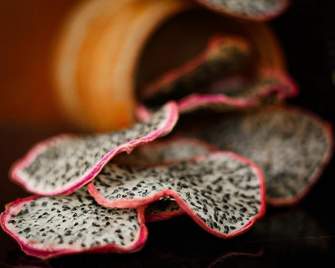 Garnishes &amp Dreams Dehydrated &amp Dried Red Dragon Fruit (5.5oz) – Natural Exotic Tropical Fruit Chips for Cocktails Mixology Baking &amp Healthy Snacking No Sugar Added Edible Dried Fruit