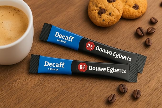 Douwe Egberts Decaf Instant Coffee Sachets (Each 1.5g Pack of 50) – Smooth Medium Roast Decaffeinated Single-Serve Coffee Sticks