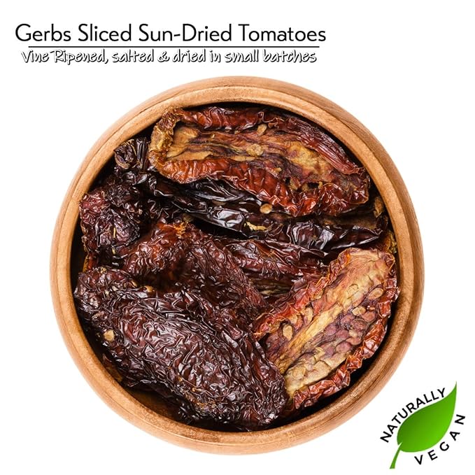 Gerbs Sun Dried Tomatoes 4 lbs. | Sea Salted Dehydrated Unsulfured Resealable Bag | Rich Umami Flavor Great for Salads &amp Charcuterie | Top 14 Allergen-Free