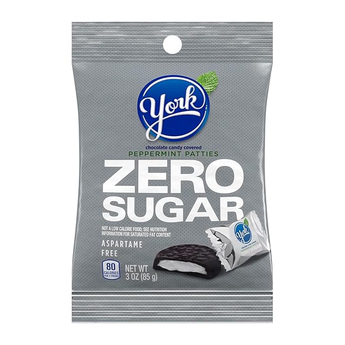 YORK Peppermint Patties Zero Sugar - Pack of 3 - Classic and Delicious Treats for the Whole Family - Great for Sharing - Individually Wrapped