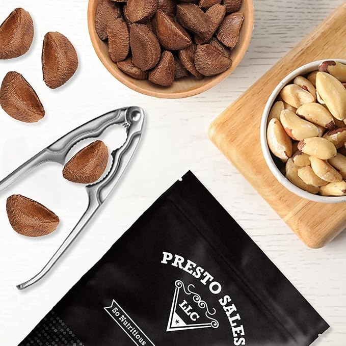 Brazil Nuts In shell Polished Large 32 oz. Raw Brazil Origin KETO Vegan Non-GMO And Natural Whole Superior High-Protein &amp Easy to Crack Resealable Bags of 2 lbs. by Presto Sales