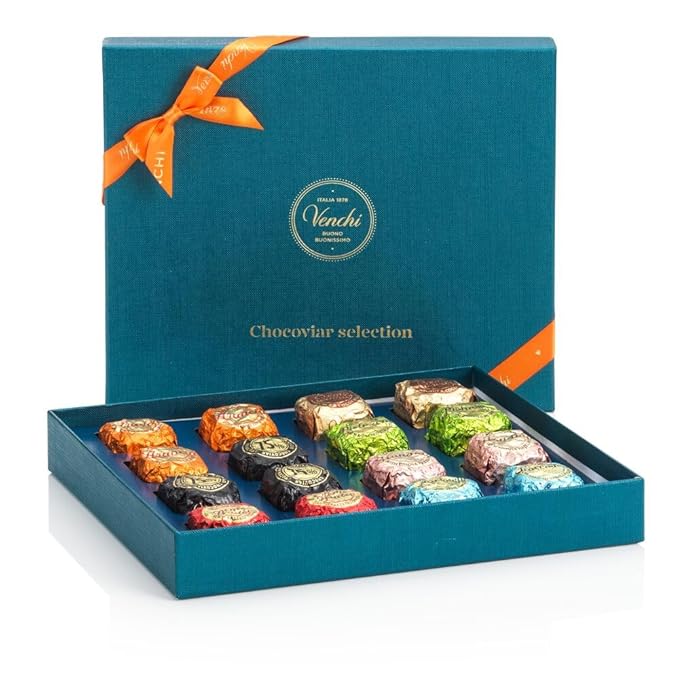 Venchi - Box of Assorted Chocoviar Chocolates 318 g - 7 Different Flavours - Gluten Free - Great Gift Idea
