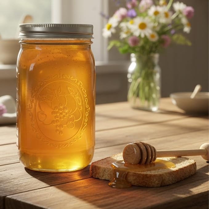 Rooted In Eden Meadow Gold Harvest Reserve Berry Wildflower Clover Blend 100% Organic Raw Honey 16oz