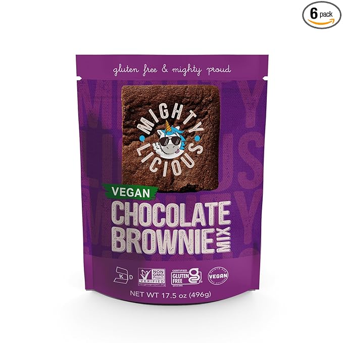 Mightylicious Vegan Brownie Mix 17.5 oz (Pack of 6)