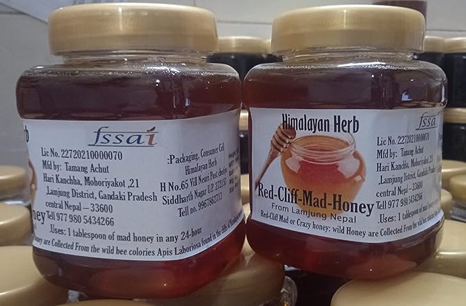 Wild Himalayan Cliff Honey Red Honey 300 Gram from Lamjung Nepal Harvested by Indigenous Tribes Wildflower Nectar 10.5 Ounce
